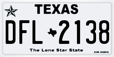 TX license plate DFL2138