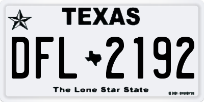 TX license plate DFL2192