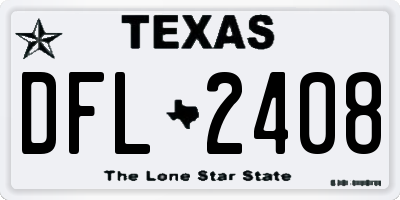 TX license plate DFL2408