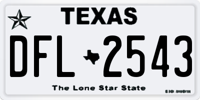 TX license plate DFL2543