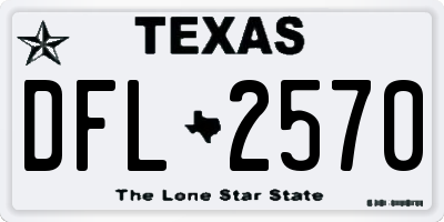 TX license plate DFL2570