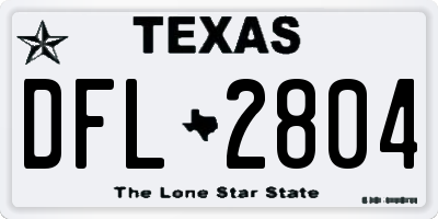 TX license plate DFL2804