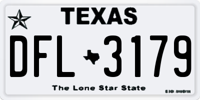 TX license plate DFL3179