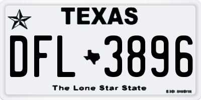 TX license plate DFL3896