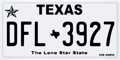 TX license plate DFL3927