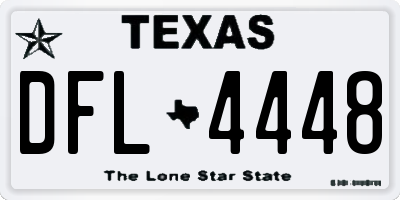 TX license plate DFL4448