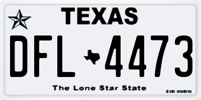 TX license plate DFL4473