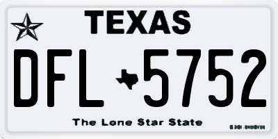 TX license plate DFL5752