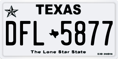 TX license plate DFL5877