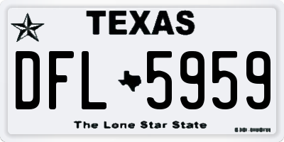 TX license plate DFL5959