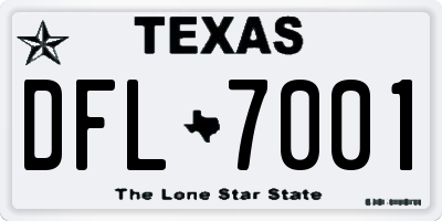 TX license plate DFL7001