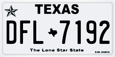 TX license plate DFL7192