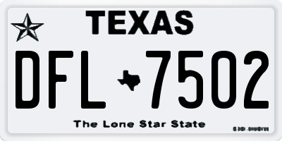 TX license plate DFL7502
