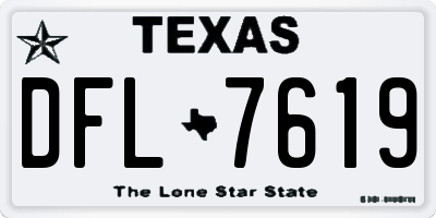 TX license plate DFL7619