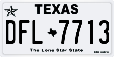 TX license plate DFL7713