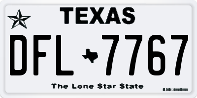 TX license plate DFL7767