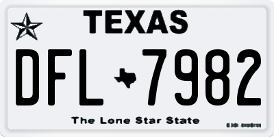 TX license plate DFL7982