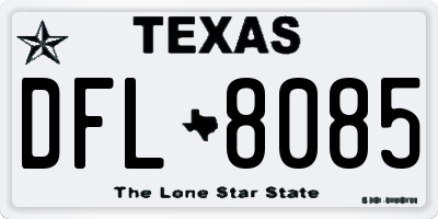 TX license plate DFL8085