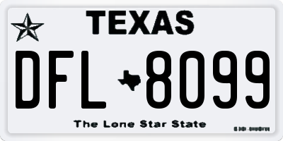 TX license plate DFL8099