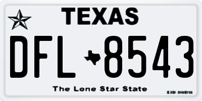TX license plate DFL8543