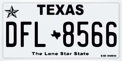 TX license plate DFL8566