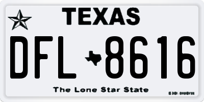 TX license plate DFL8616