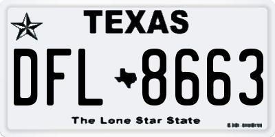 TX license plate DFL8663