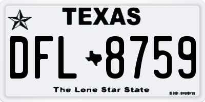 TX license plate DFL8759
