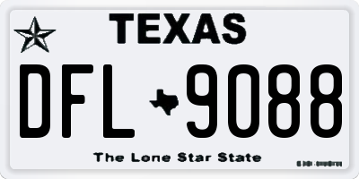 TX license plate DFL9088
