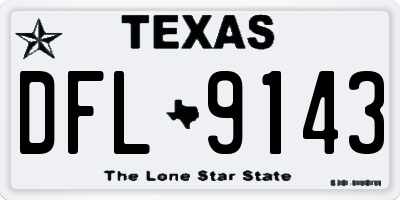 TX license plate DFL9143