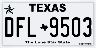 TX license plate DFL9503