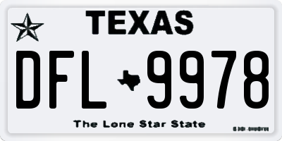 TX license plate DFL9978