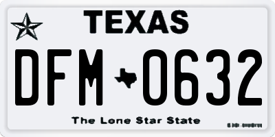 TX license plate DFM0632