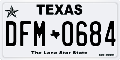 TX license plate DFM0684