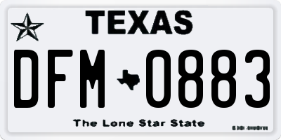 TX license plate DFM0883