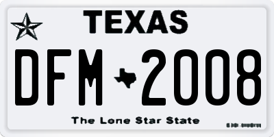 TX license plate DFM2008