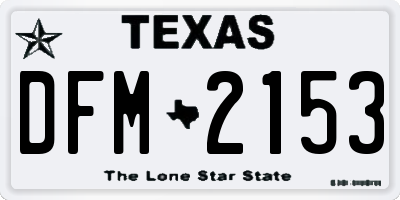 TX license plate DFM2153