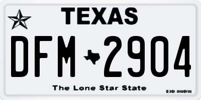 TX license plate DFM2904