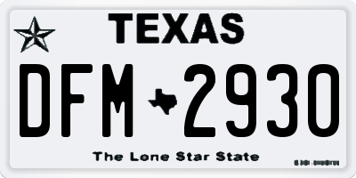 TX license plate DFM2930