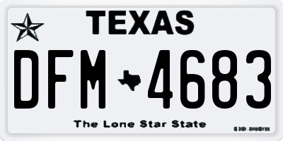 TX license plate DFM4683