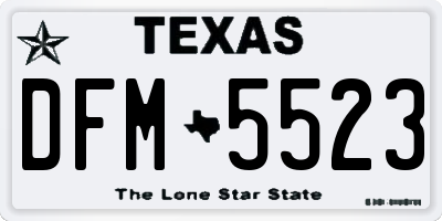 TX license plate DFM5523