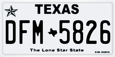 TX license plate DFM5826