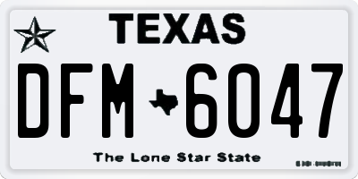 TX license plate DFM6047