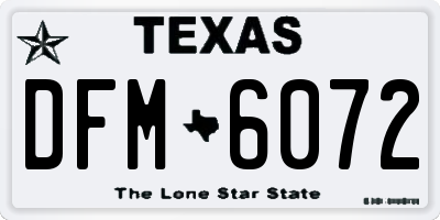 TX license plate DFM6072