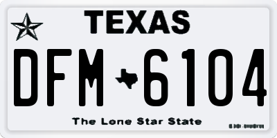 TX license plate DFM6104
