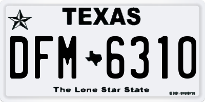 TX license plate DFM6310