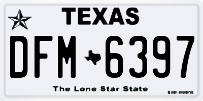 TX license plate DFM6397