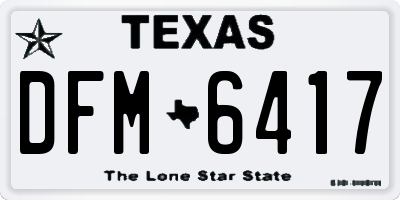 TX license plate DFM6417