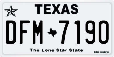 TX license plate DFM7190