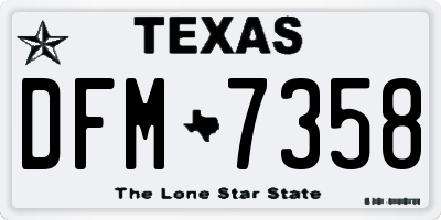 TX license plate DFM7358